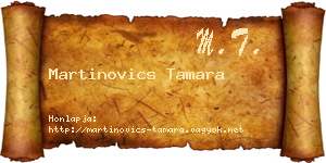 Martinovics Tamara névjegykártya